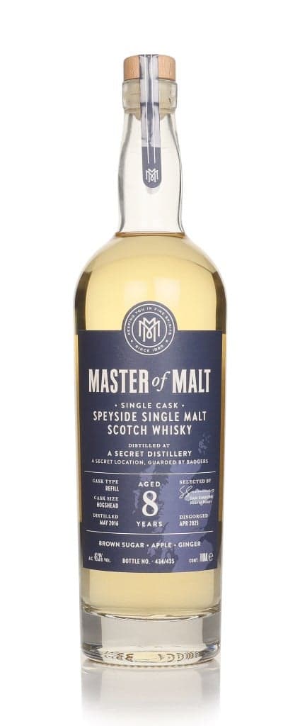 A Secret Speyside Distillery 8 anos 2016 Single Cask (Master of Malt) (46.3%)